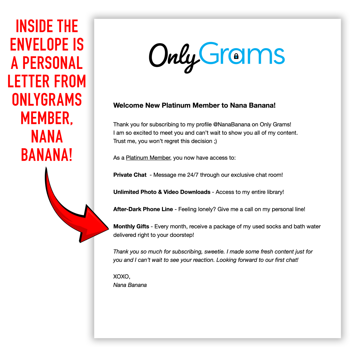Only Grams Prank Mailer - Embarrassing & Anonymous Gag Gift, Mailed To Your Recipient's Mailbox