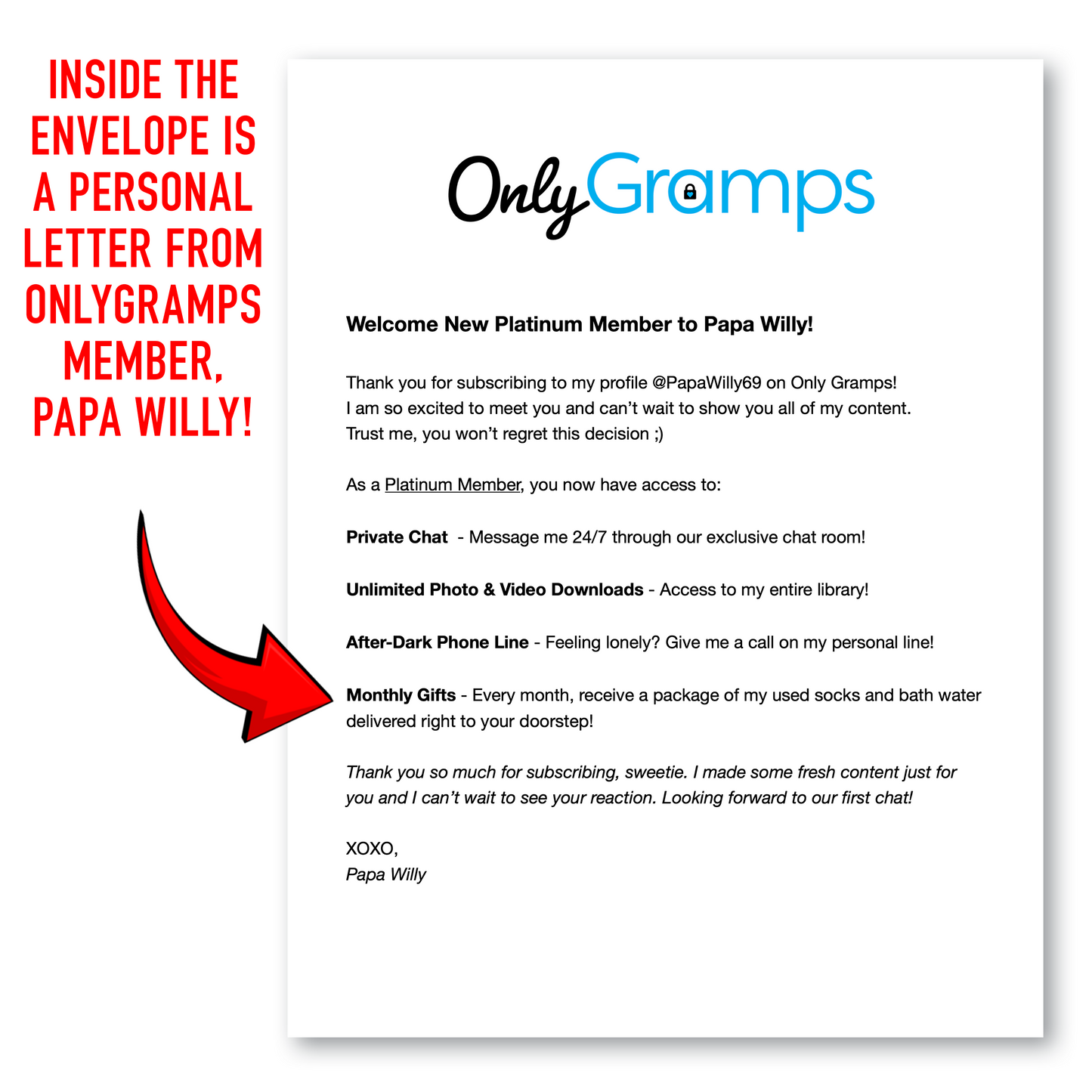 Only Gramps Prank Mailer - Embarrassing & Anonymous Gag Gift, Mailed To Your Recipient's Mailbox