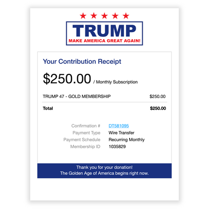 Donald Trump Donation Prank Mailer - Embarrassing & Anonymous Gag Gift, Mailed To Your Recipient's Mailbox