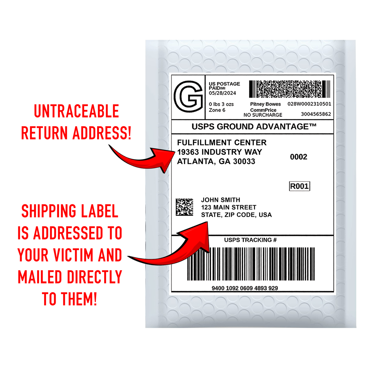 Prank Mail Middle Finger, 100% Anonymous Revenge Mail, Gag Gift